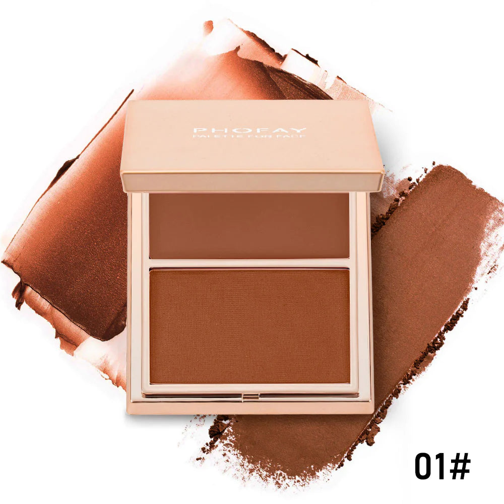 PHOFAY — Dúo de colorete crema y polvo