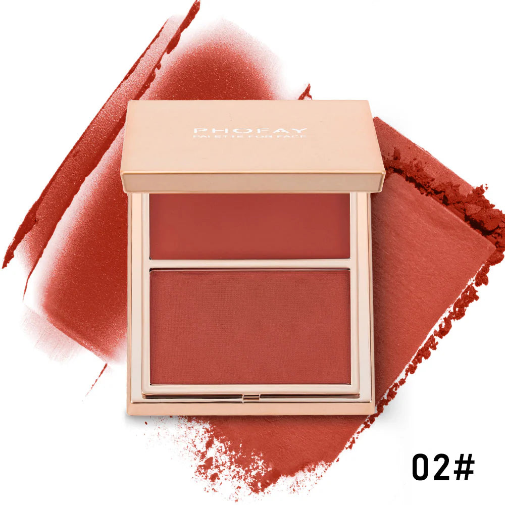 PHOFAY — Dúo de colorete crema y polvo