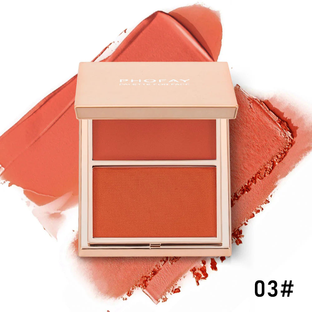 PHOFAY — Dúo de colorete crema y polvo