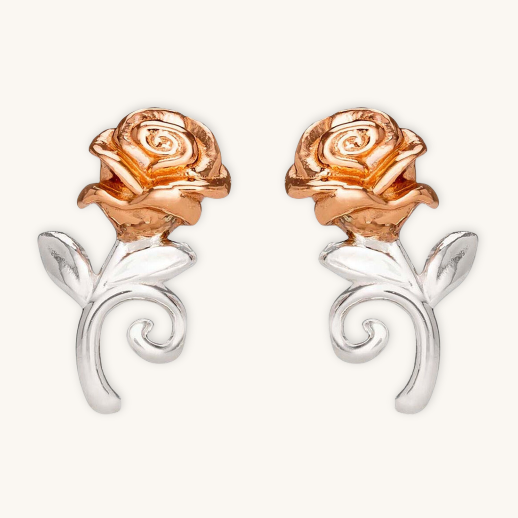 Enchanted Rose™ – Pendientes Plata La Bella y la Bestia · Disney®