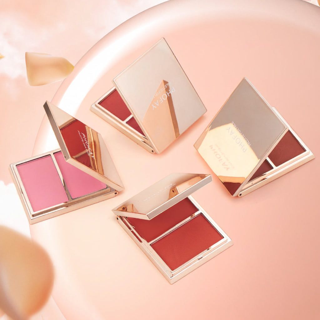 PHOFAY — Dúo de colorete crema y polvo