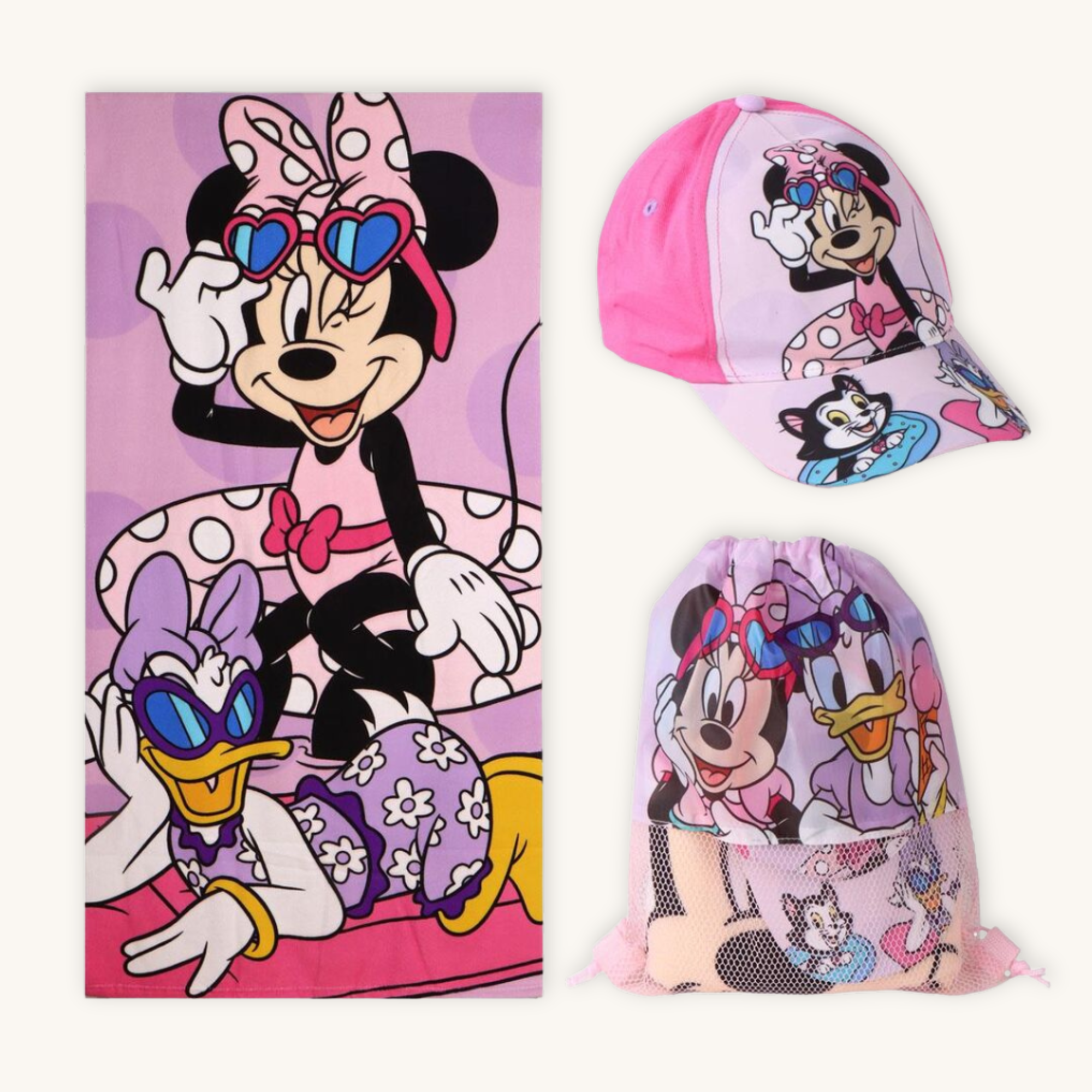 MINNIE Summer™ – Pack Infantil Playa Toalla + Mochila + Gorra · Disney®