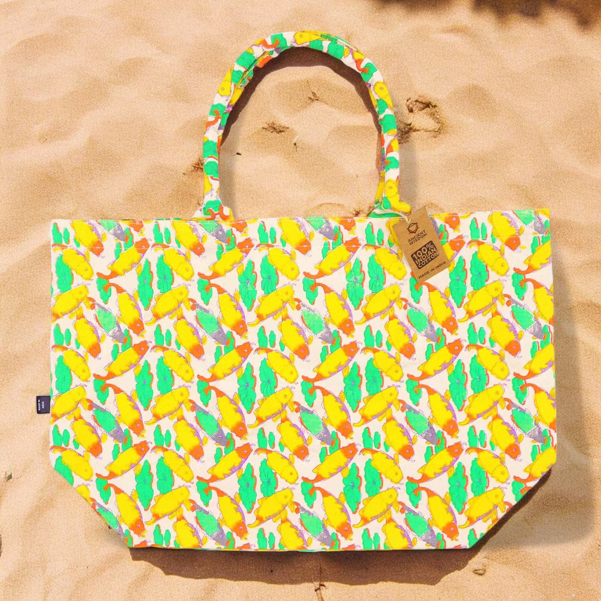 Summer Wave Tote™ — Bolso grande 100% algodón