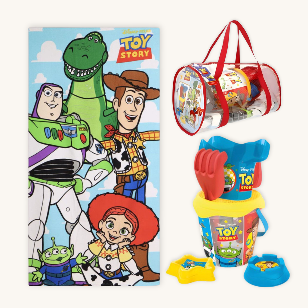 Toy Story Adventure™ – Pack Infantil Completo Playa Toalla + Cubo + Accesorios