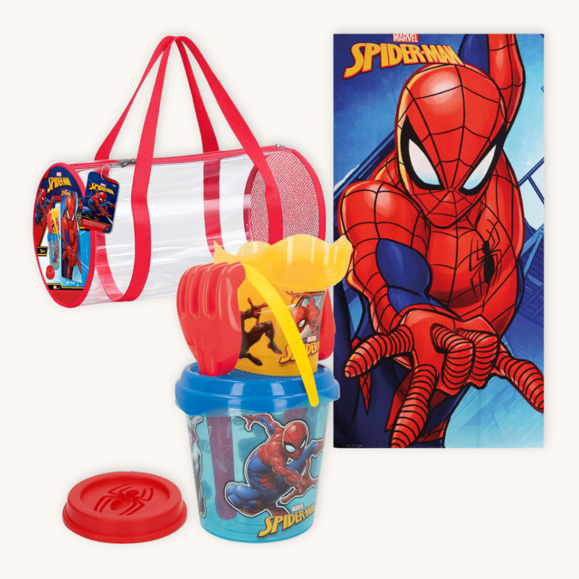 Spider Beach Adventure™ – Pack Infantil Completo Playa Toalla + Cubo + Accesorios · Marvel®