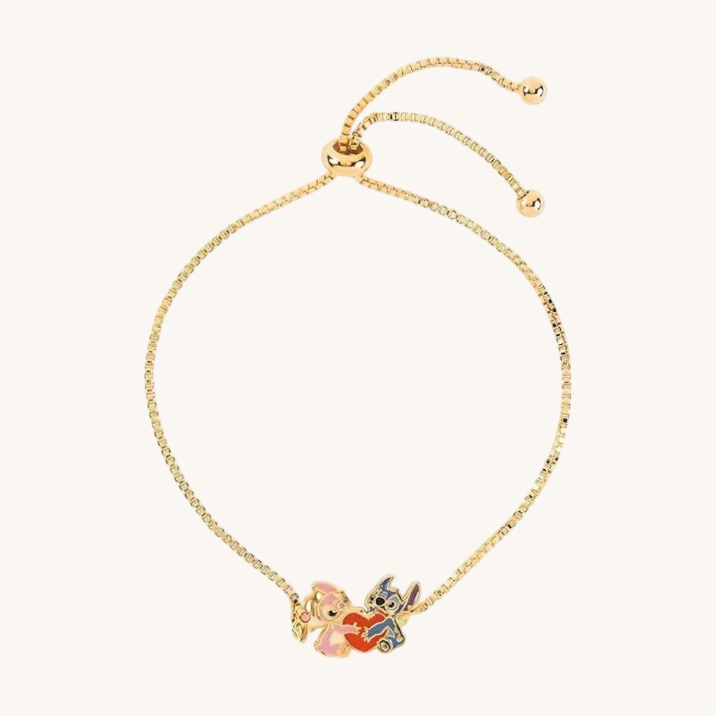 Pulsera Lariat Oro Angel & Stitch – Disney®