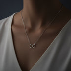 Collar de doble anillo de corazón plata - additional image 1