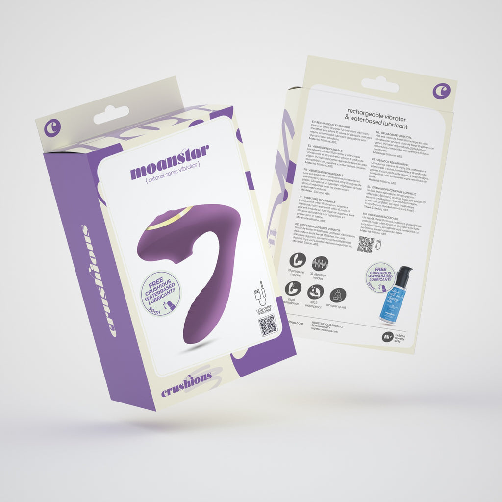 Estimulador recarregável Moanstar + lubrificante oferta