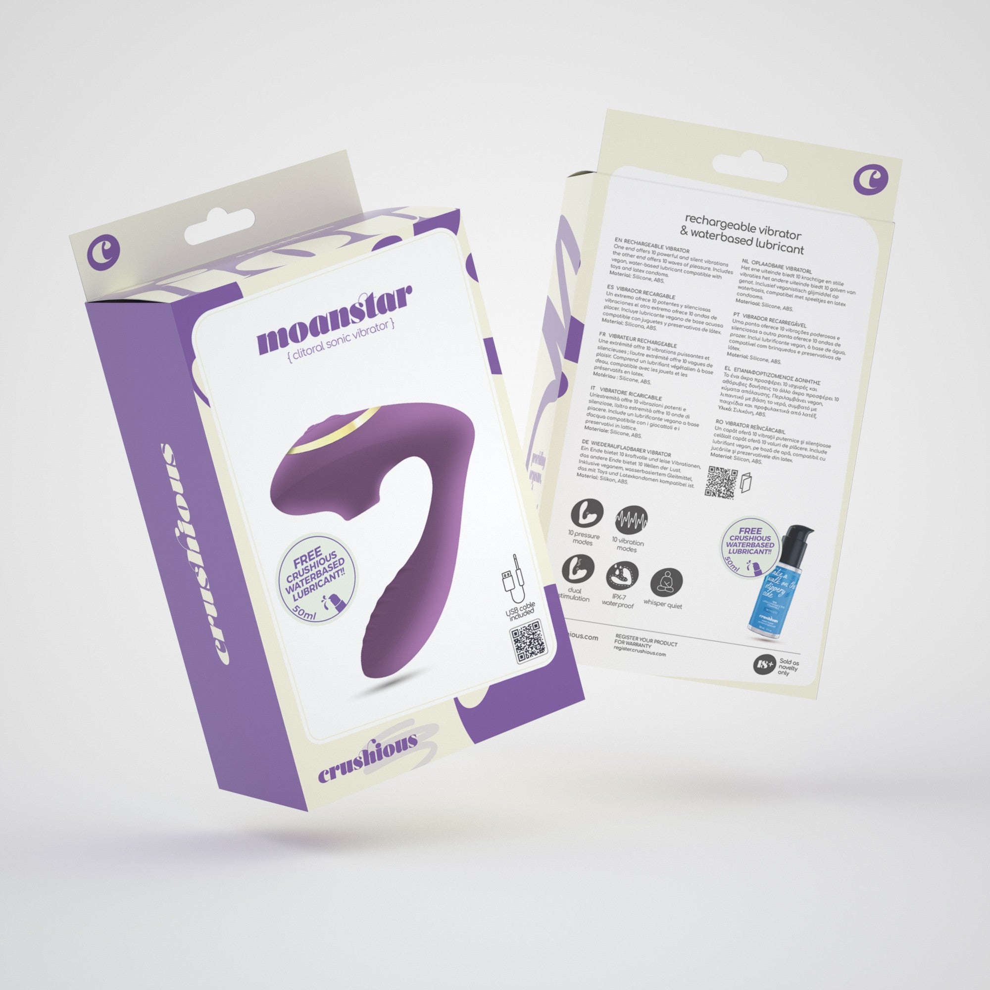 Estimulador recarregável Moanstar + lubrificante oferta