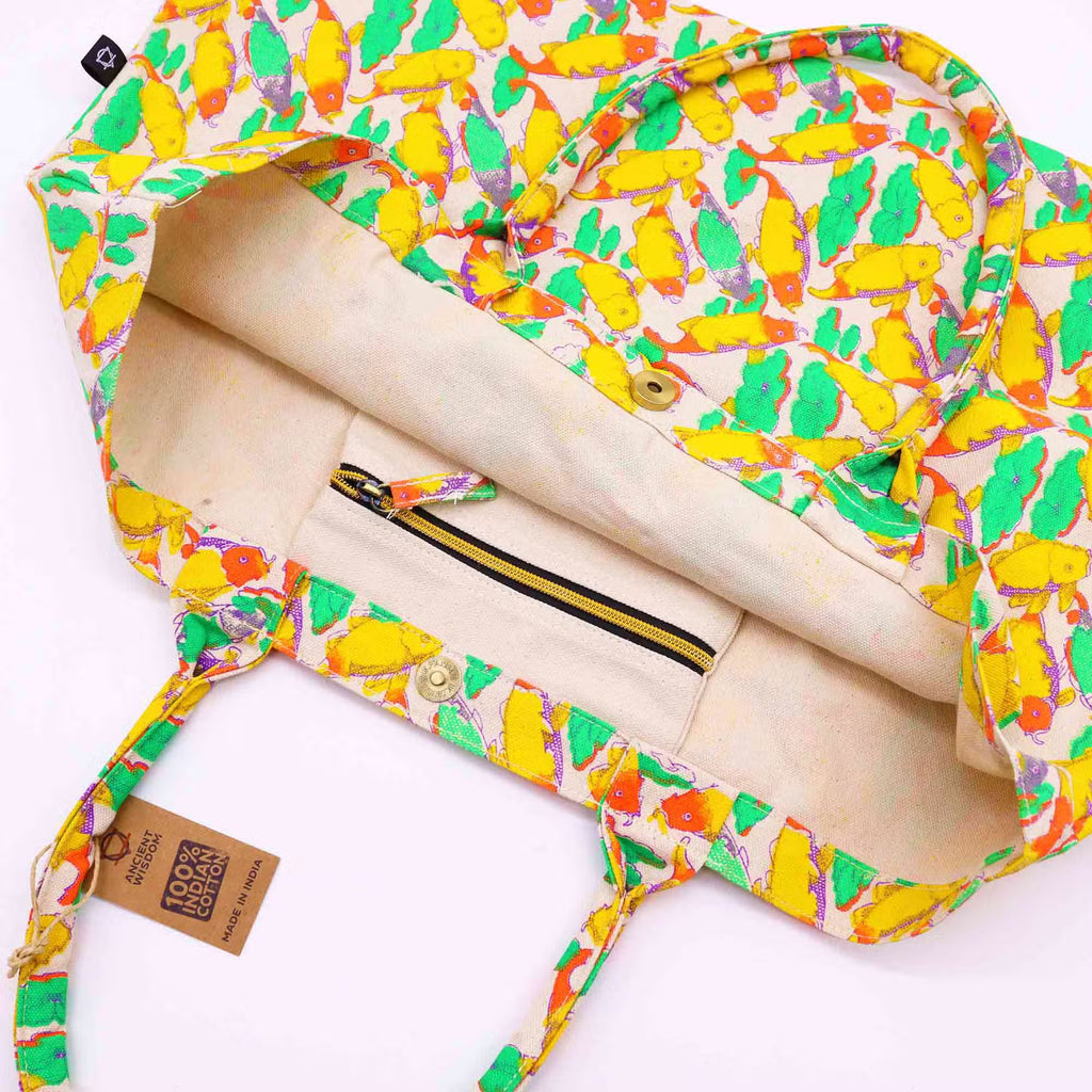 Summer Wave Tote™ — Bolso grande 100% algodón