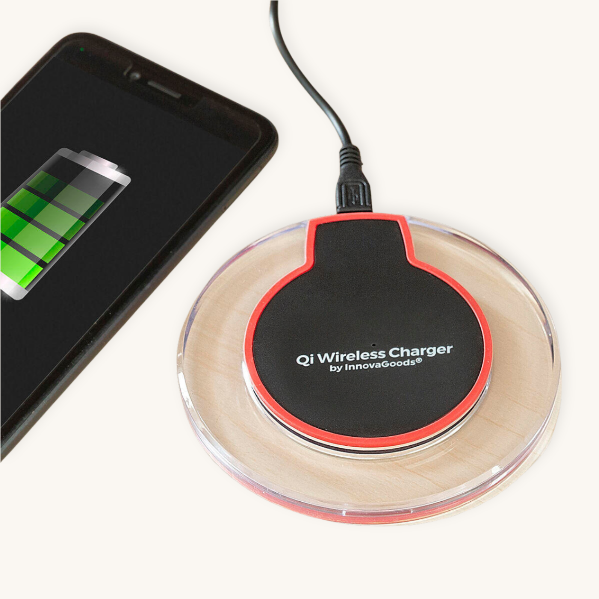 QiCharge™ – Cargador Inalámbrico Rápido para Smartphones