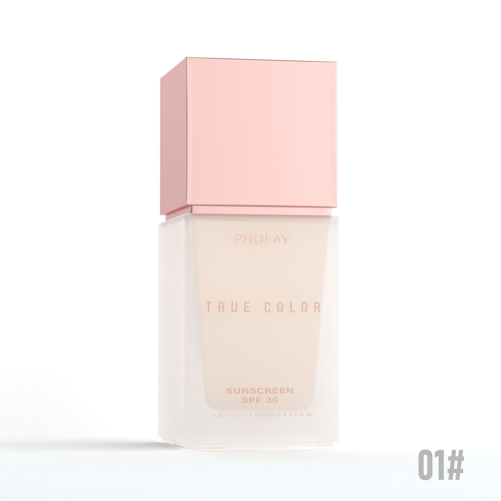 PHOFAY — Base de maquillaje líquida mate con protector solar SPF 30