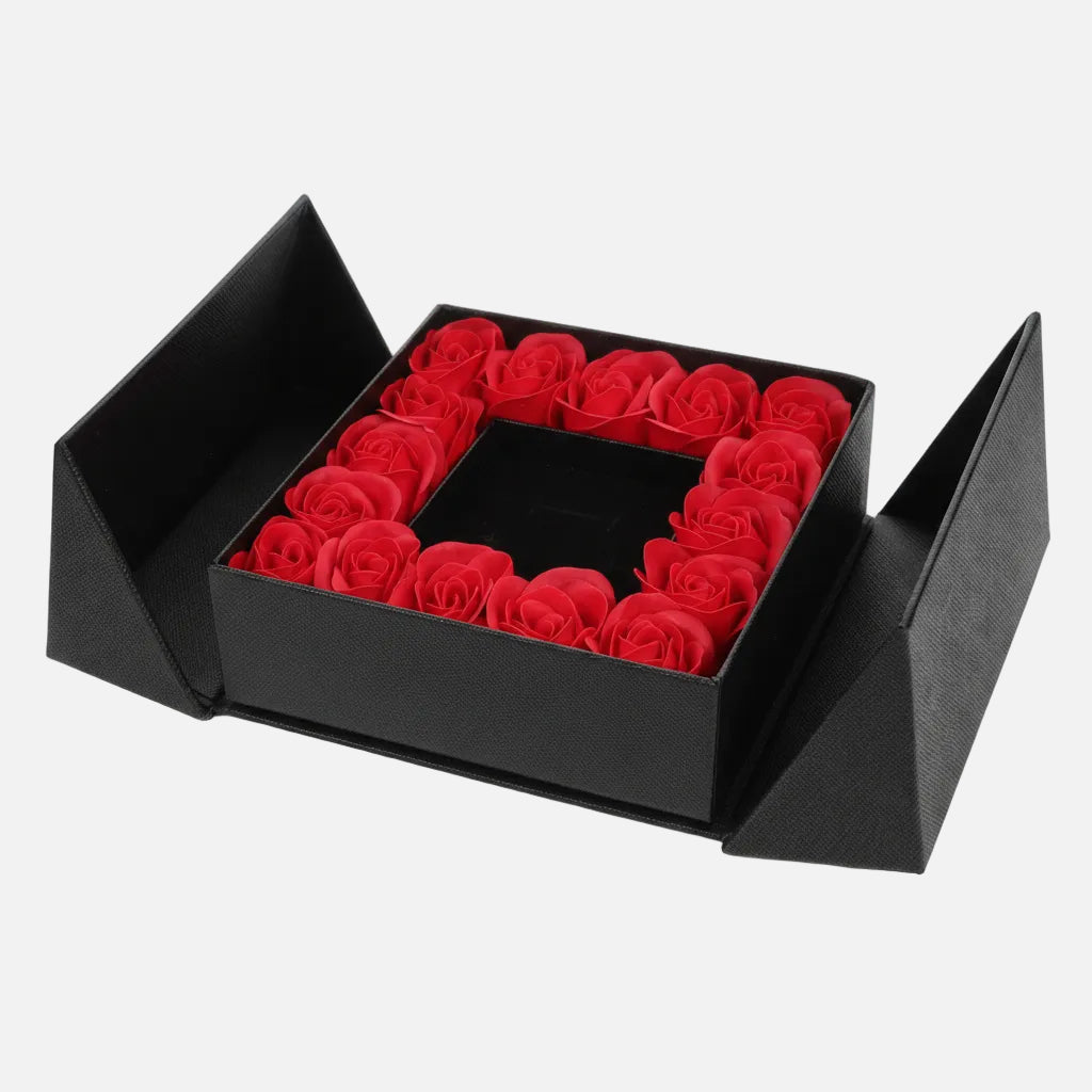 Caja de Regalo con 16 Rosas – Presentación Premium para Joyas y Momentos Especiales