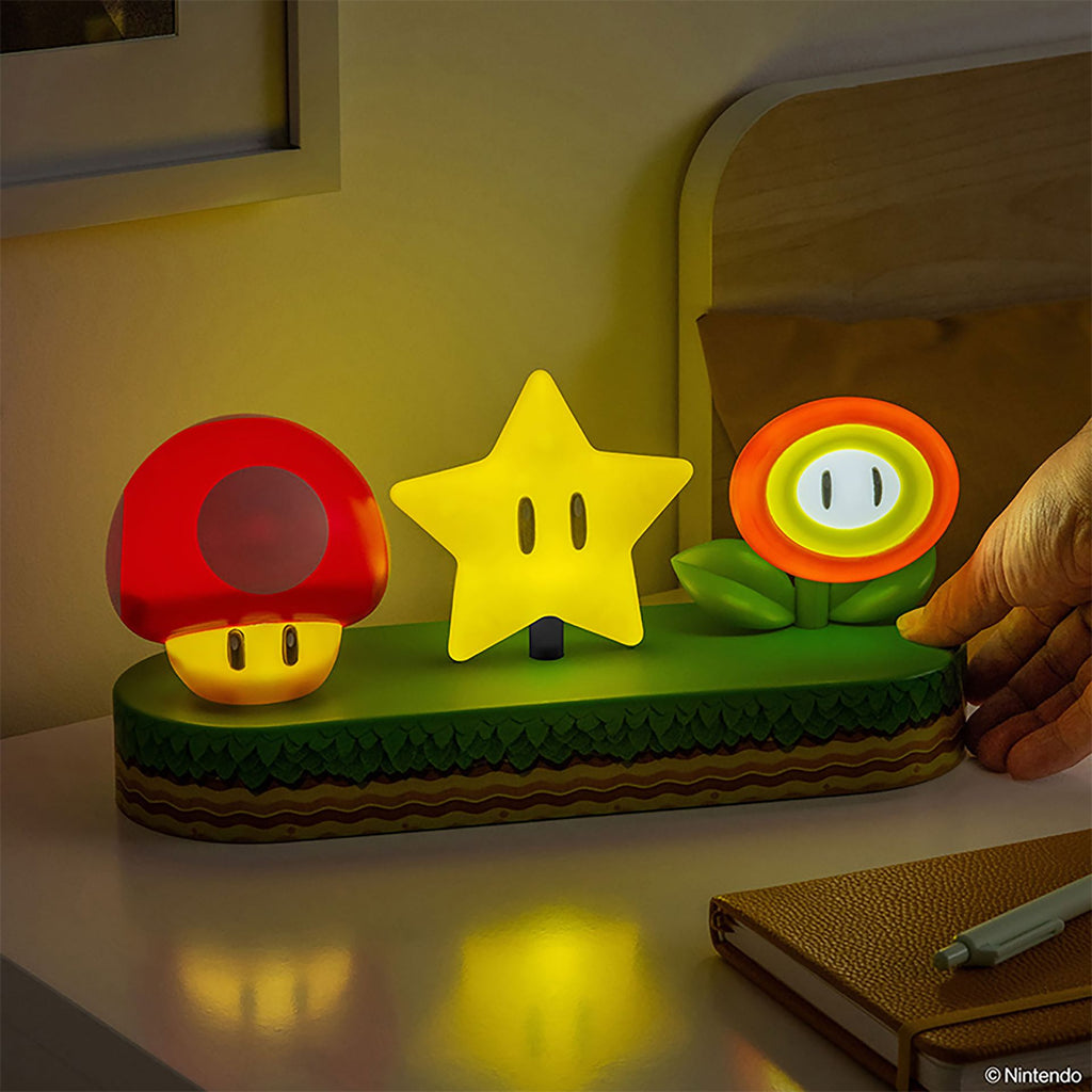 Power‑Up Icons™ – Lámpara de Ambiente Multimodo · Nintendo®