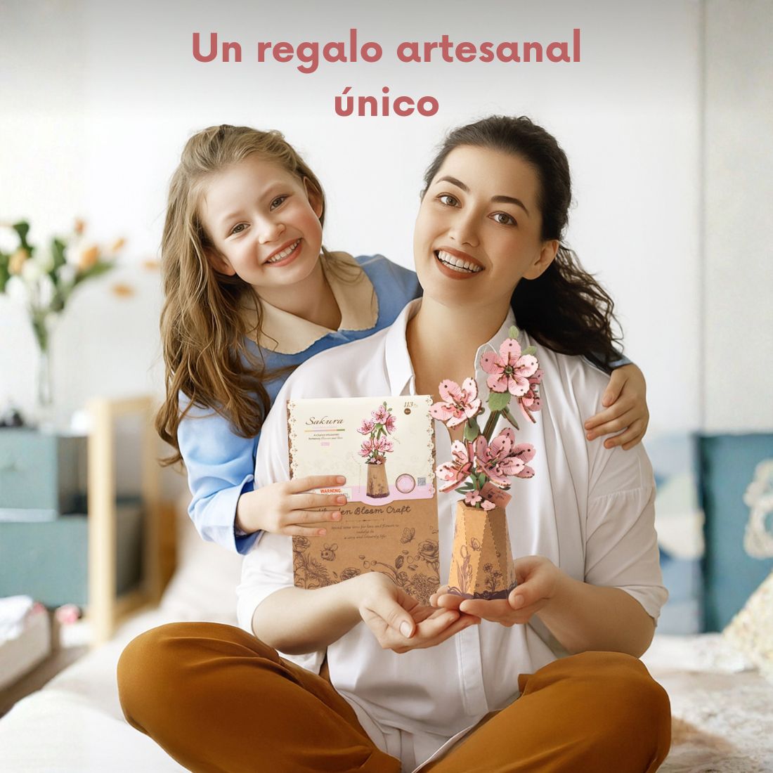 Rowood™ 3D Wooden Rose Bouquet – Kit DIY de Flores Ajustables sin Pegamento