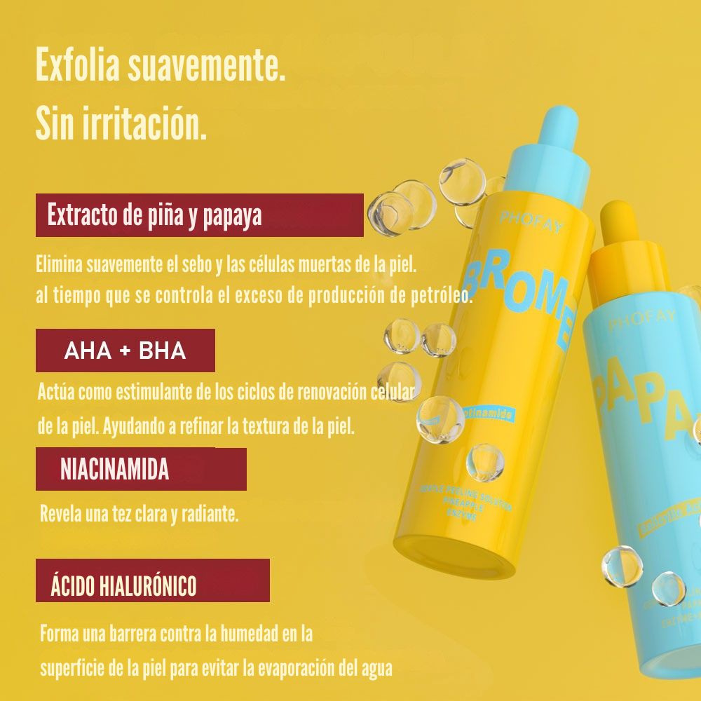 PHOFAY — Peeling suave enzimático · Papaya + AHA + BHA