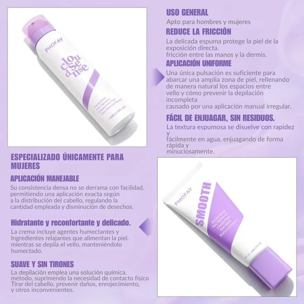 PHOFAY — Crema depilatoria indolora para piel sensible