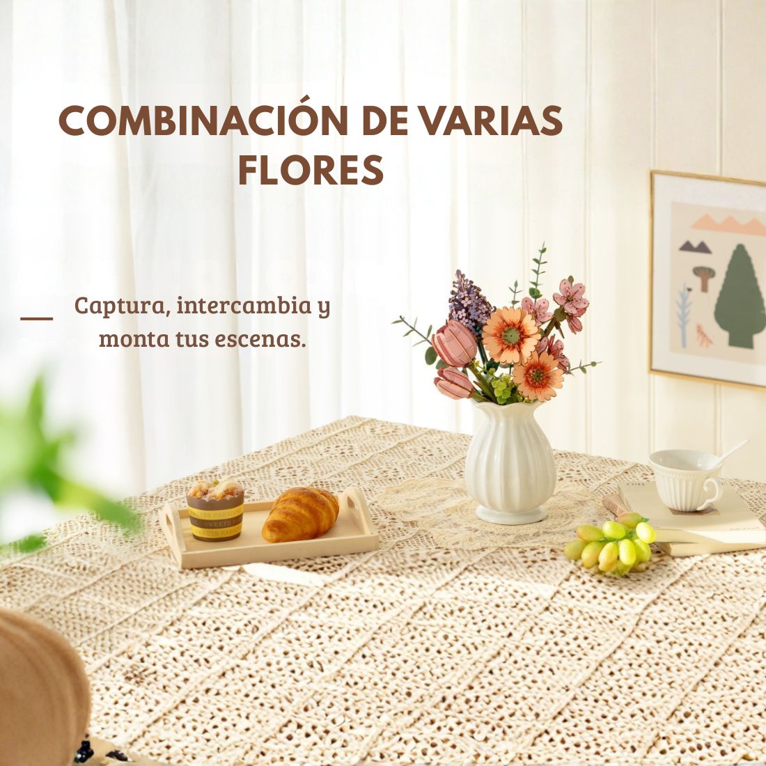 Rowood™ 3D Wooden Rose Bouquet – Kit DIY de Flores Ajustables sin Pegamento