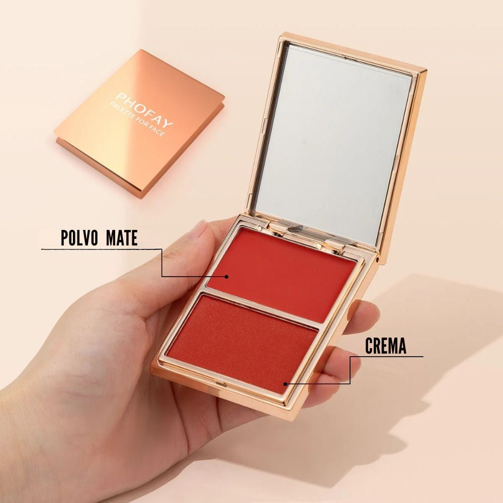 PHOFAY — Dúo de colorete crema y polvo