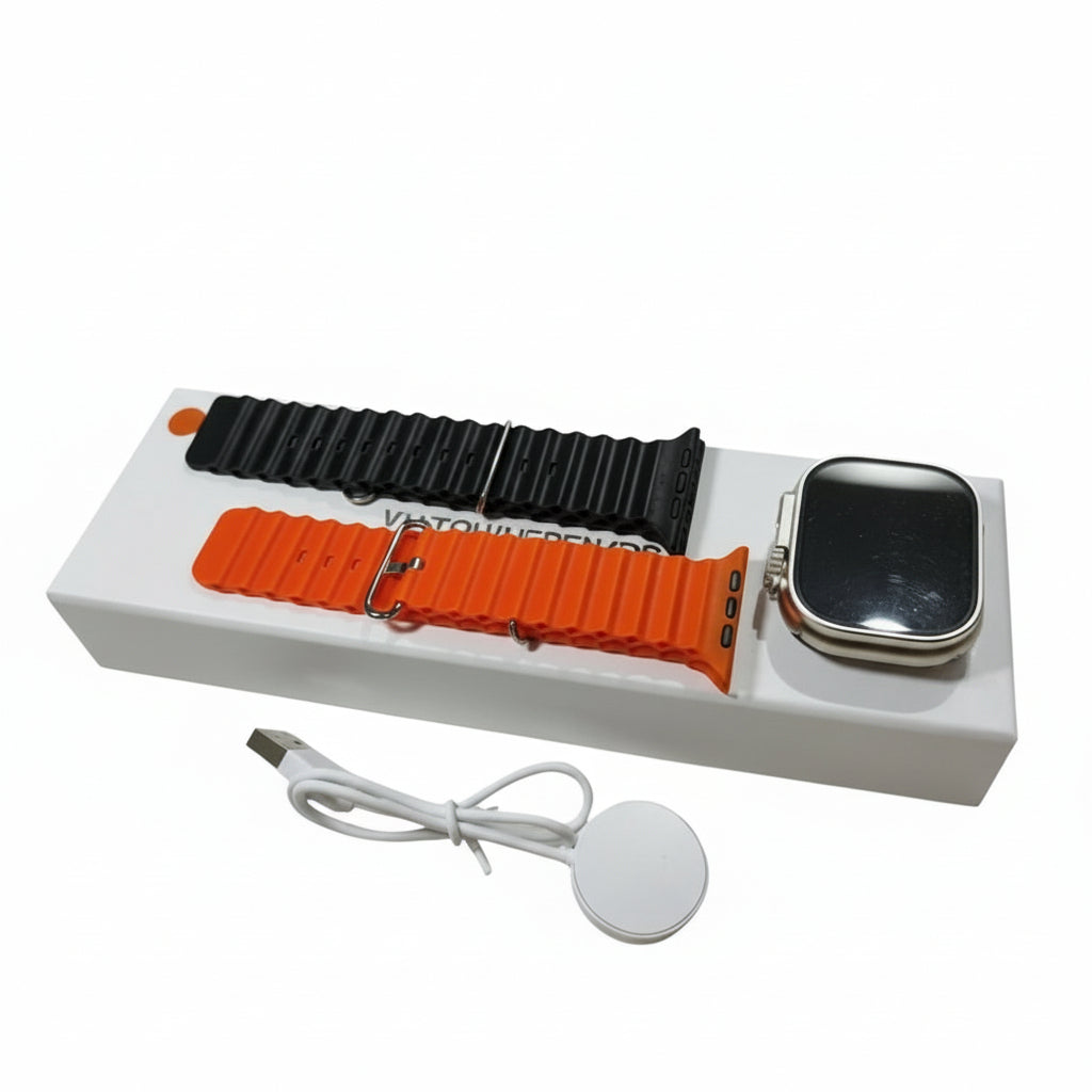 Smartwatch Ultra Pro con 2 correas ( negro + naranja  ) - additional image 1