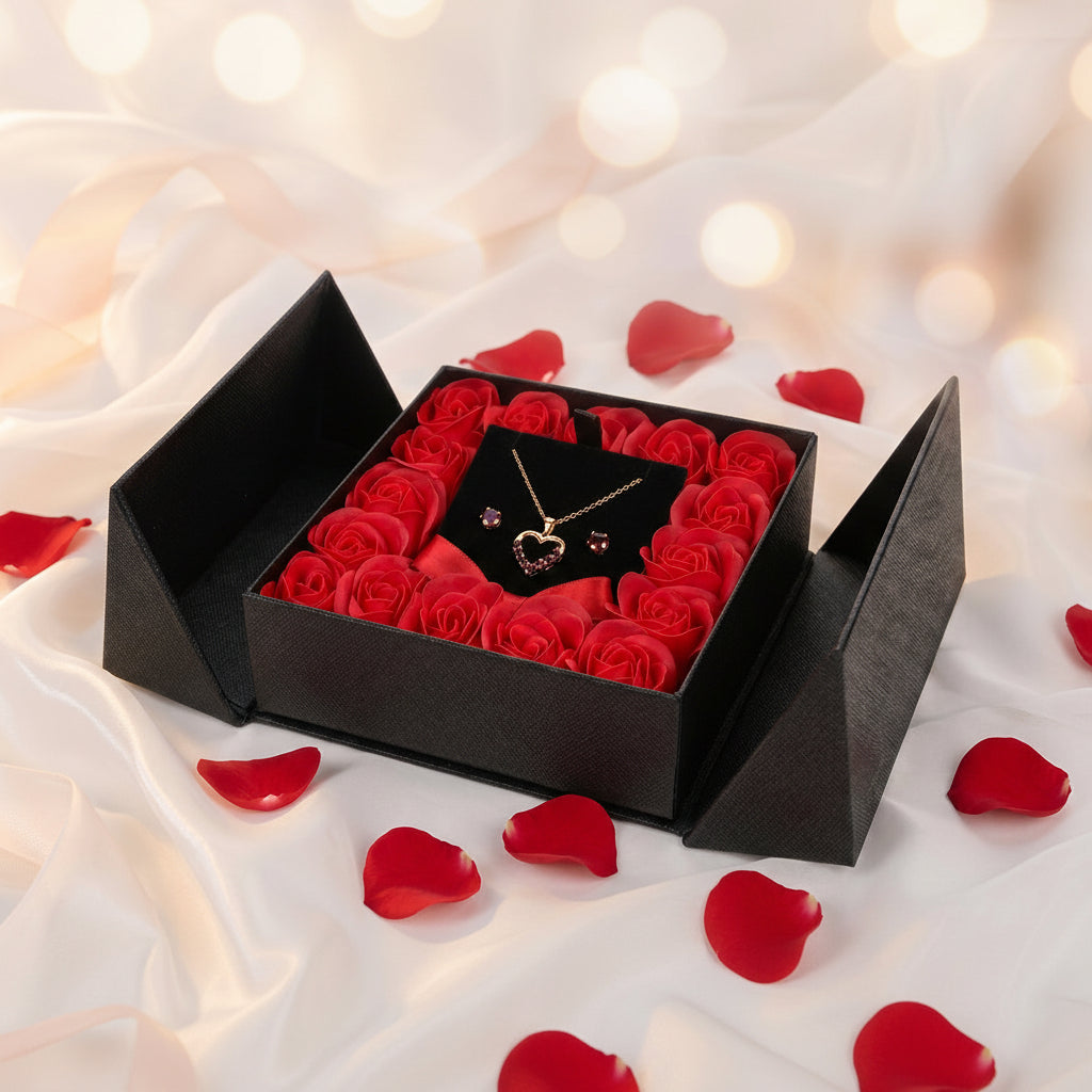 Caja de Regalo con 16 Rosas – Presentación Premium para Joyas y Momentos Especiales
