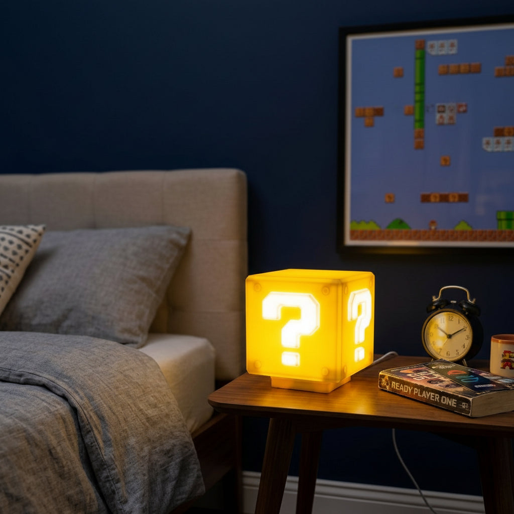 MarioCube™ – Lámpara de Mesita Infantil con Música y Luz Cálida