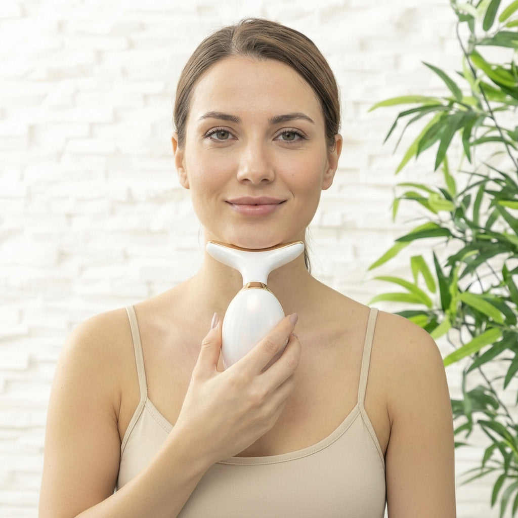 LiftGlow™ Pro – Masajeador Reafirmante Facial y Cuello con Efecto Lifting