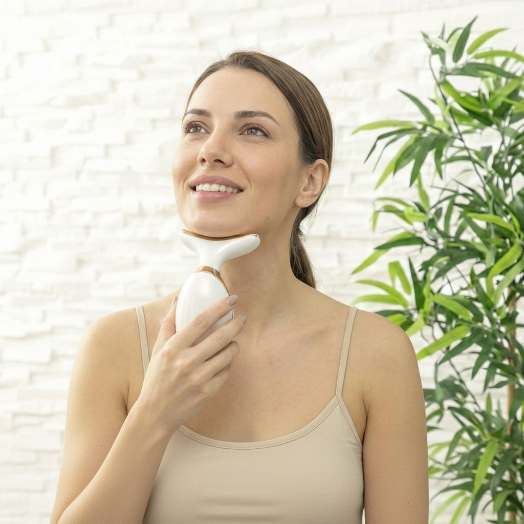 LiftGlow™ Pro – Masajeador Reafirmante Facial y Cuello con Efecto Lifting