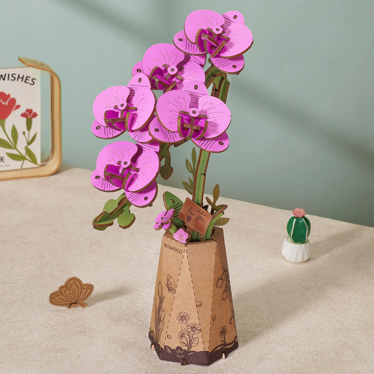 Rowood™ 3D Wooden Rose Bouquet – Kit DIY de Flores Ajustables sin Pegamento