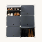 ModuSpace ShoeRack™ – Zapatero Modular Portátil con Perchero y Puertas Ventiladas