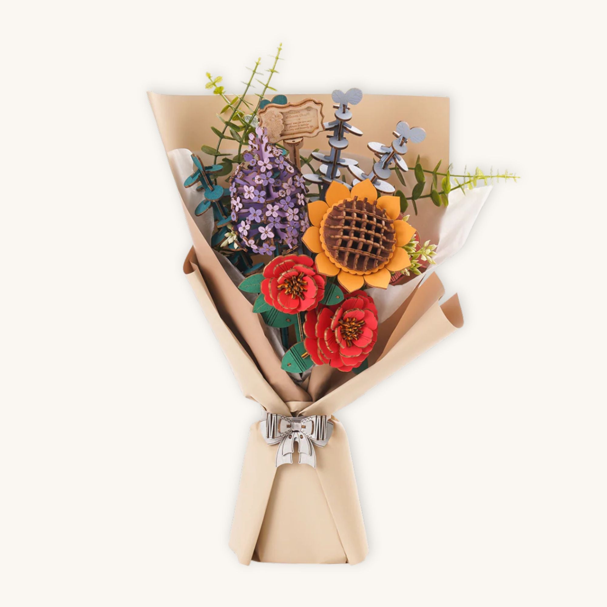 Rowood™ 3D Wooden Rose Bouquet – Kit DIY de Flores Ajustables sin Pegamento