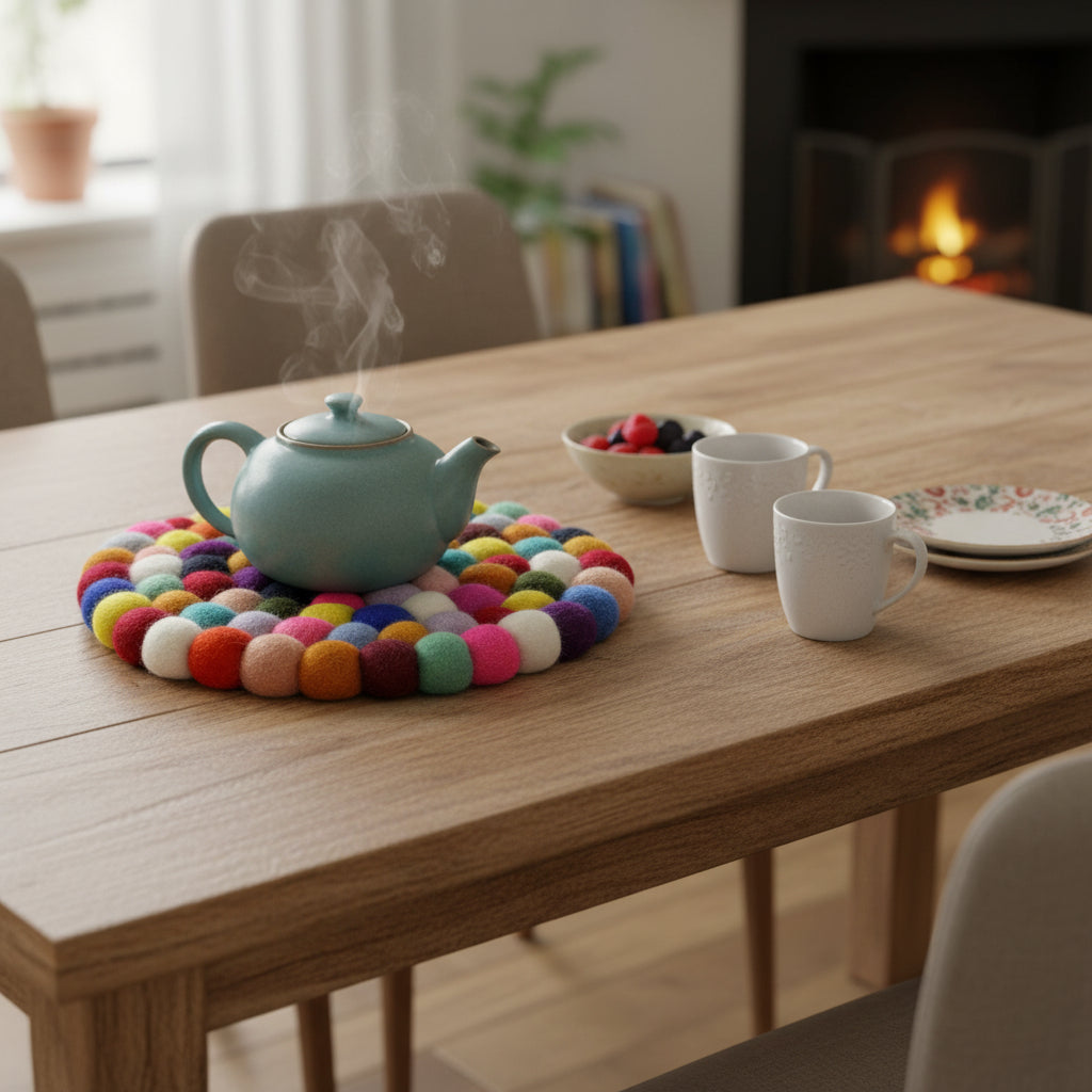 FeltSphere Mat™ – Mantel Individual Redondo de Fieltro 20 cm