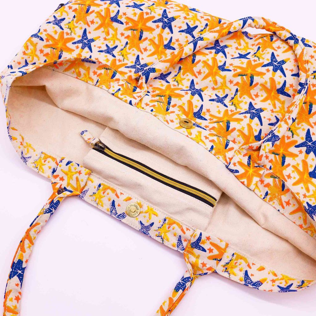 Summer Wave Tote™ — Bolso grande 100% algodón