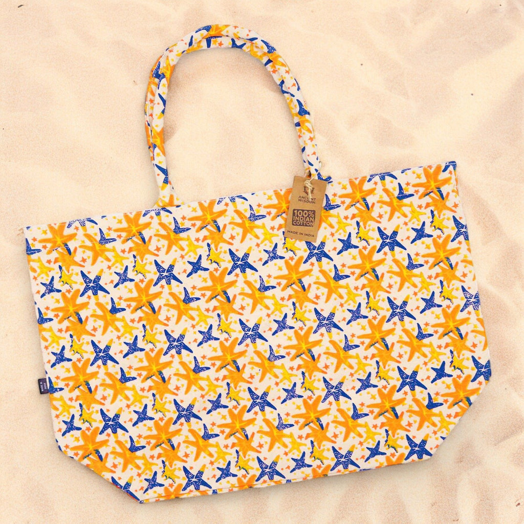 Summer Wave Tote™ — Bolso grande 100% algodón
