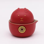 Lucky Cat TeaSet™ – Tetera Gato del Dinero + 2 Tazas con Estuche
