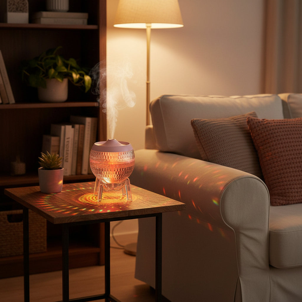 Mondo Planet™ – Difusor Transparente USB con Luz Cambiante