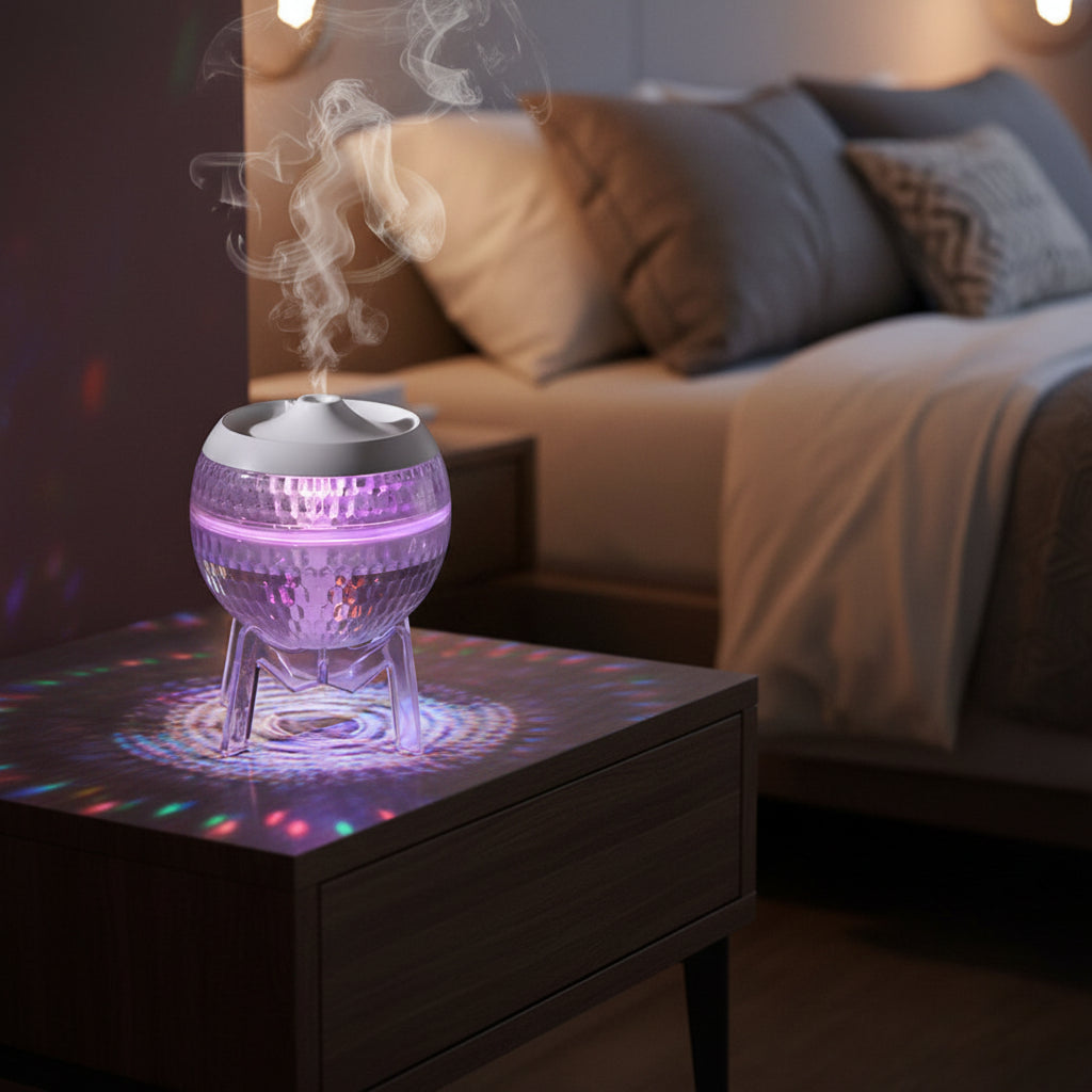 Mondo Planet™ – Difusor Transparente USB con Luz Cambiante