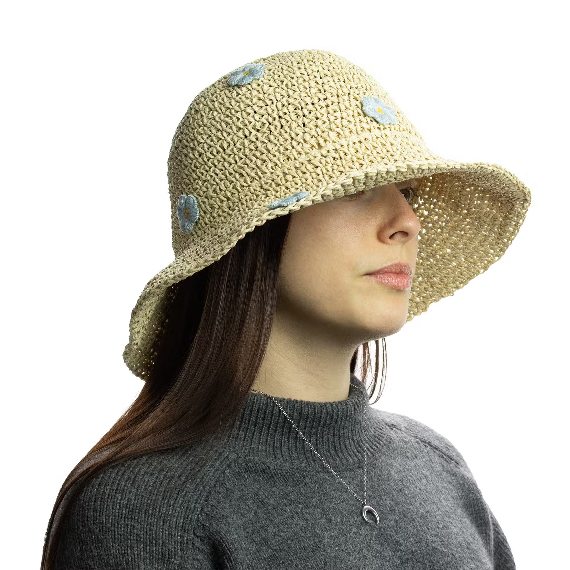 Daisies™ – Sombrero de Paja con Flores Cosidas