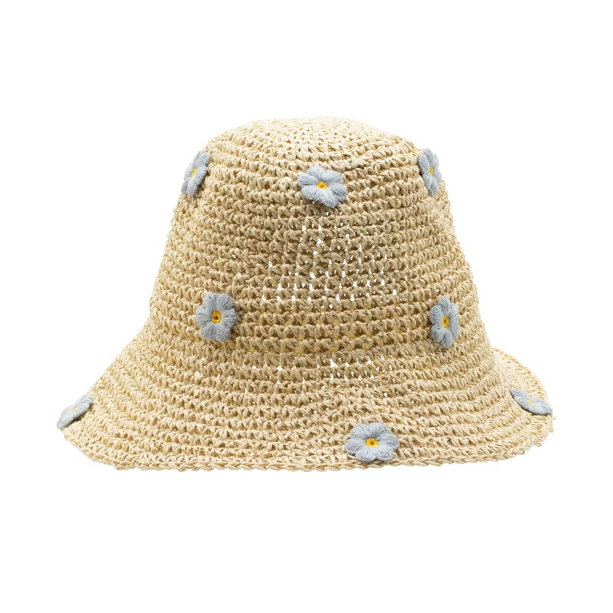Daisies™ – Sombrero de Paja con Flores Cosidas