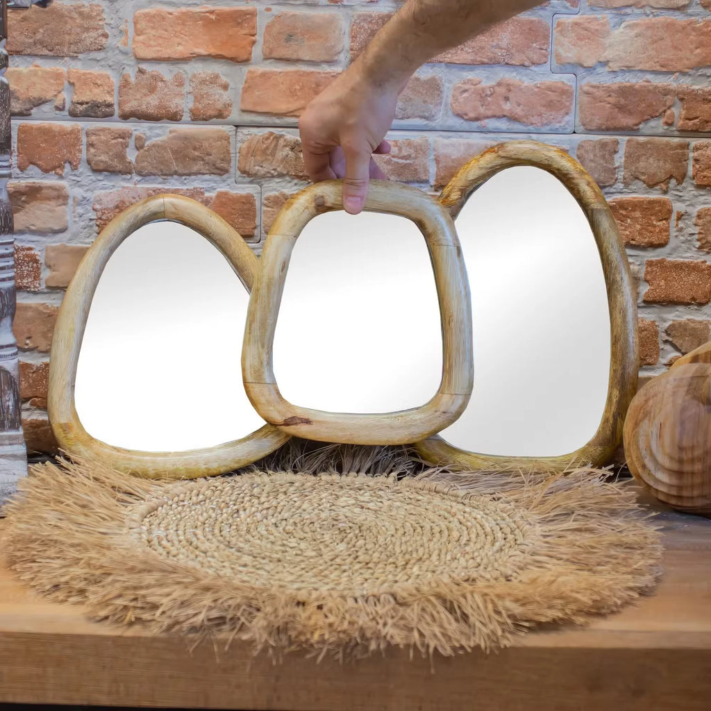 PebbleSet™ – Set de 3 Espejos con Forma de Guijarro