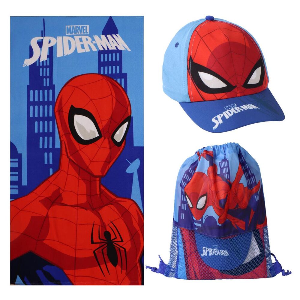 SPIDER Splash™ – Pack Infantil Playa Toalla + Mochila + Gorra · Marvel®