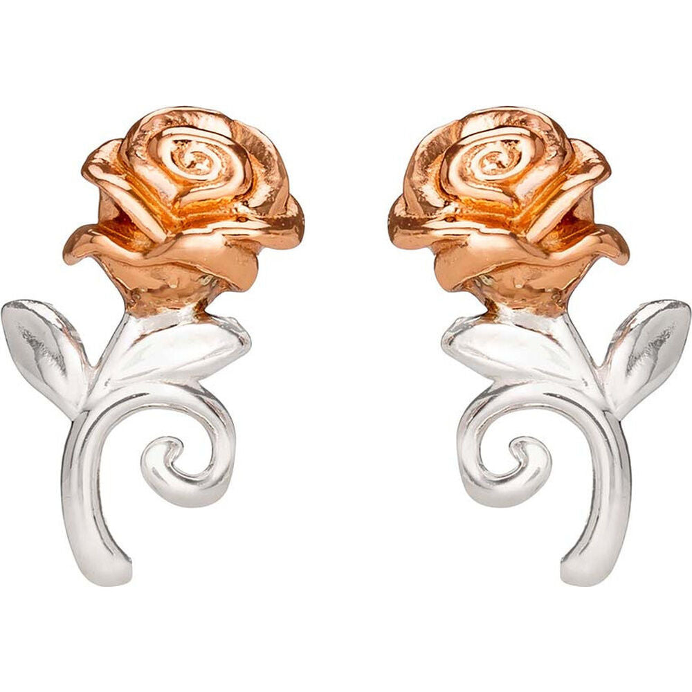 Enchanted Rose™ – Pendientes Plata La Bella y la Bestia · Disney®
