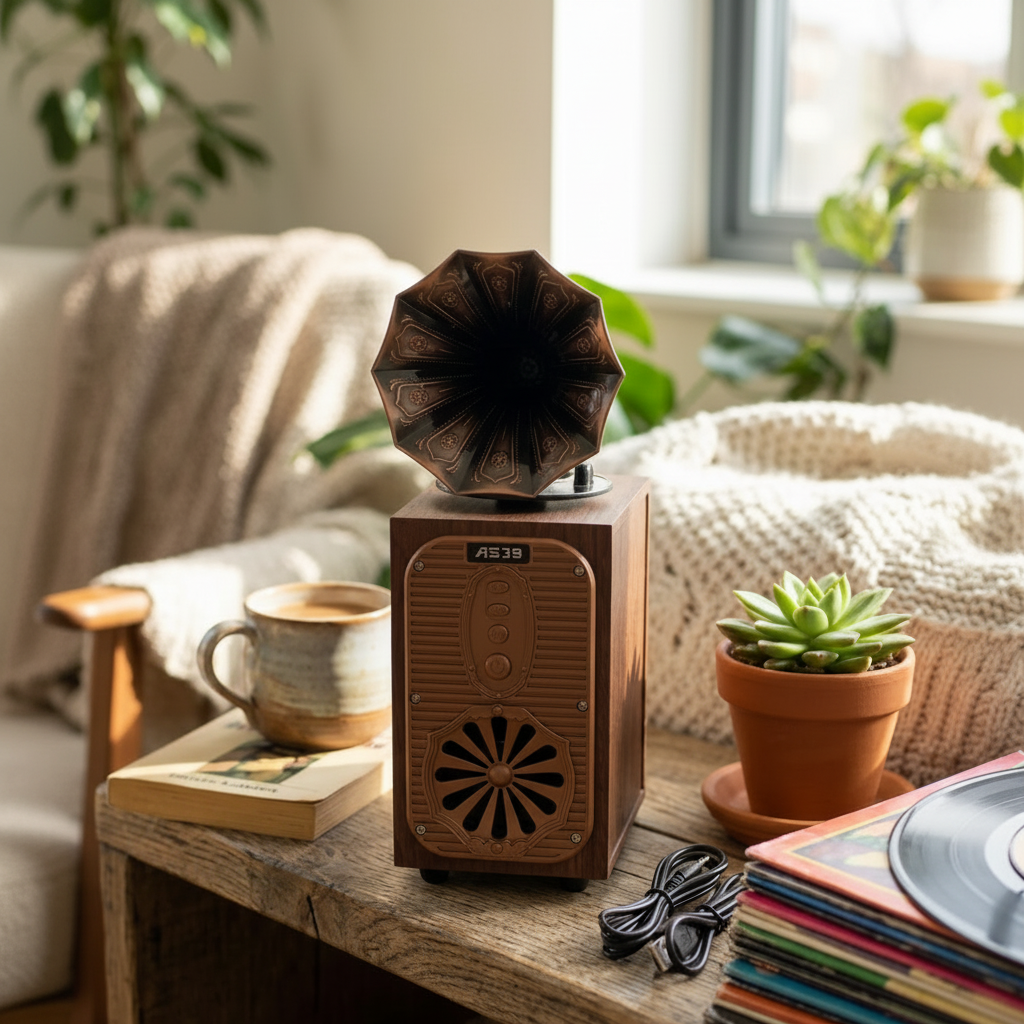 Grand PhonoSpeaker™ – Altavoz Retro Gramófono Extra Alto