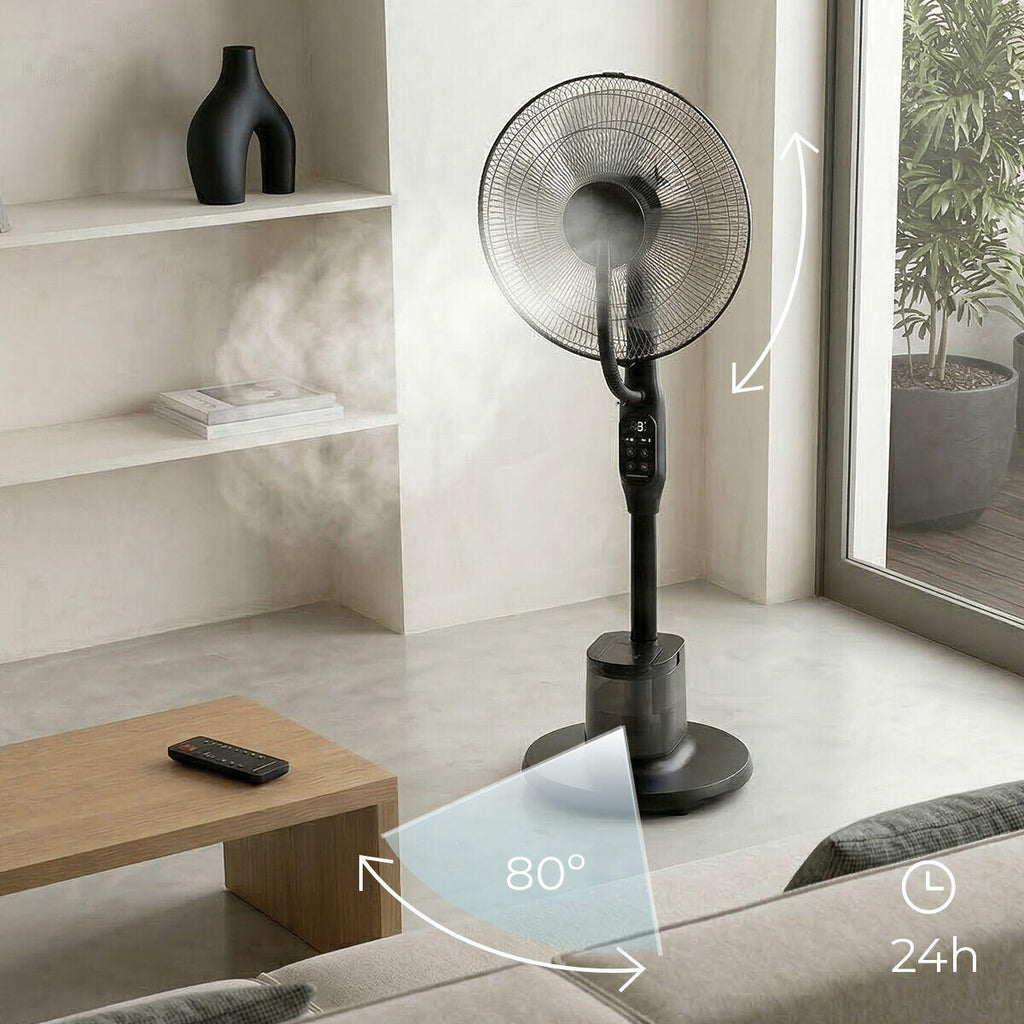 Sprair™ – Ventilador de Pie Nebulizador con Mando a Distancia