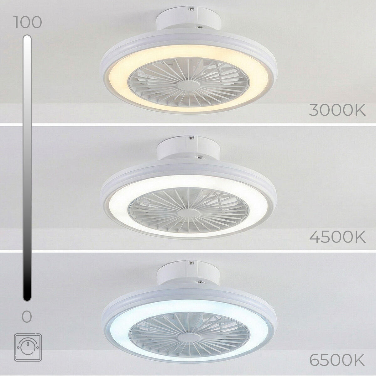 Nexory SkyFan™ – Ventilador de Techo con Luz LED RGB y Aspas Ocultas