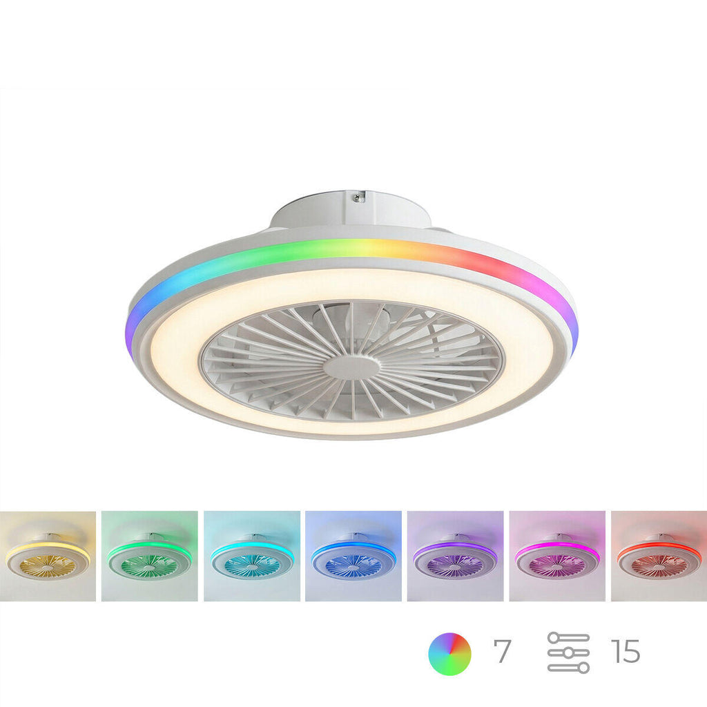 Nexory SkyFan™ – Ventilador de Techo con Luz LED RGB y Aspas Ocultas