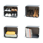 ModuSpace ShoeRack™ – Zapatero Modular Portátil con Perchero y Puertas Ventiladas