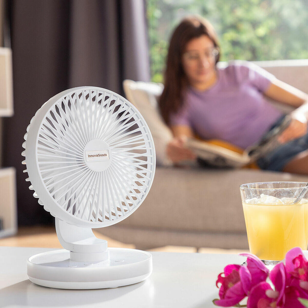 LumiBreeze™ – Ventilador Recargable con Luz LED