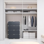 ModuSpace ShoeRack™ – Zapatero Modular Portátil con Perchero y Puertas Ventiladas