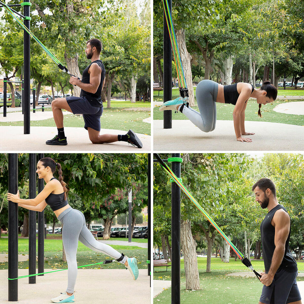 Rebainer™ – Conjunto de 5 Bandas de Resistência com Acessórios e Guia de Exercícios